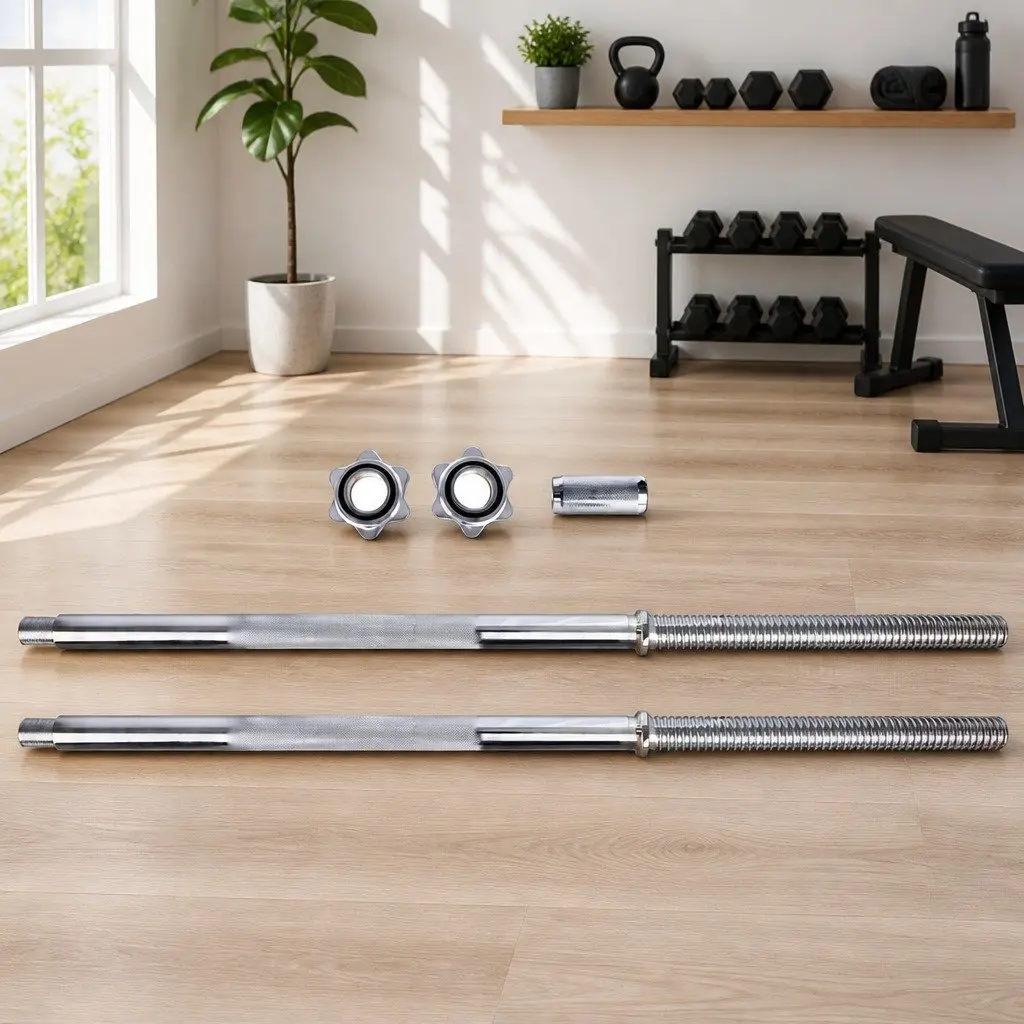 Barbell Bar 168cm 5.5FT Steel Weight Lifting Rod Home Gym Exercise Silver