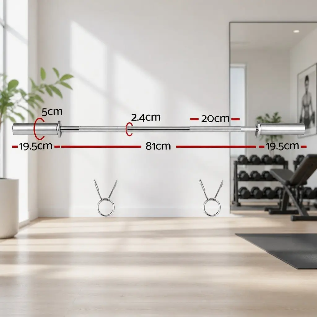 Olympic Training Bar Weight Lifting Bar 1.2m Silver