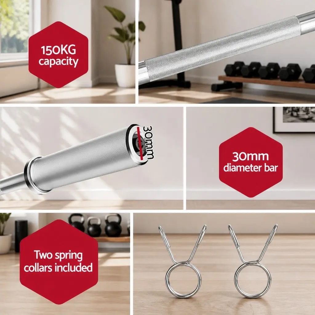 Olympic Training Bar Weight Lifting Bar 1.2m Silver