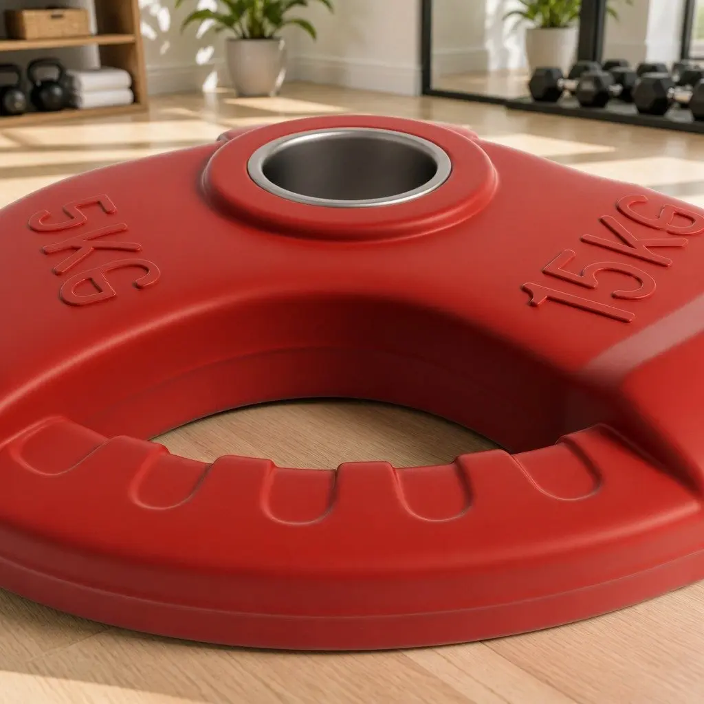 Weight Plate 15kg Strength Training Cast Iron Red