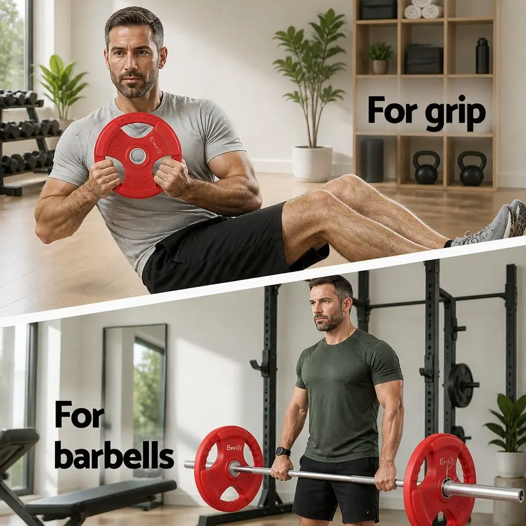 Weight Plate 15kg Strength Training Cast Iron Red