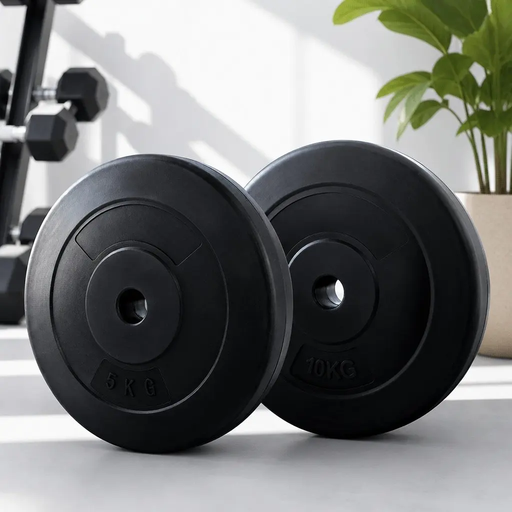 30kg Barbell Weight Plates Standard 31mm Home Gym Exercise Free Weights Black