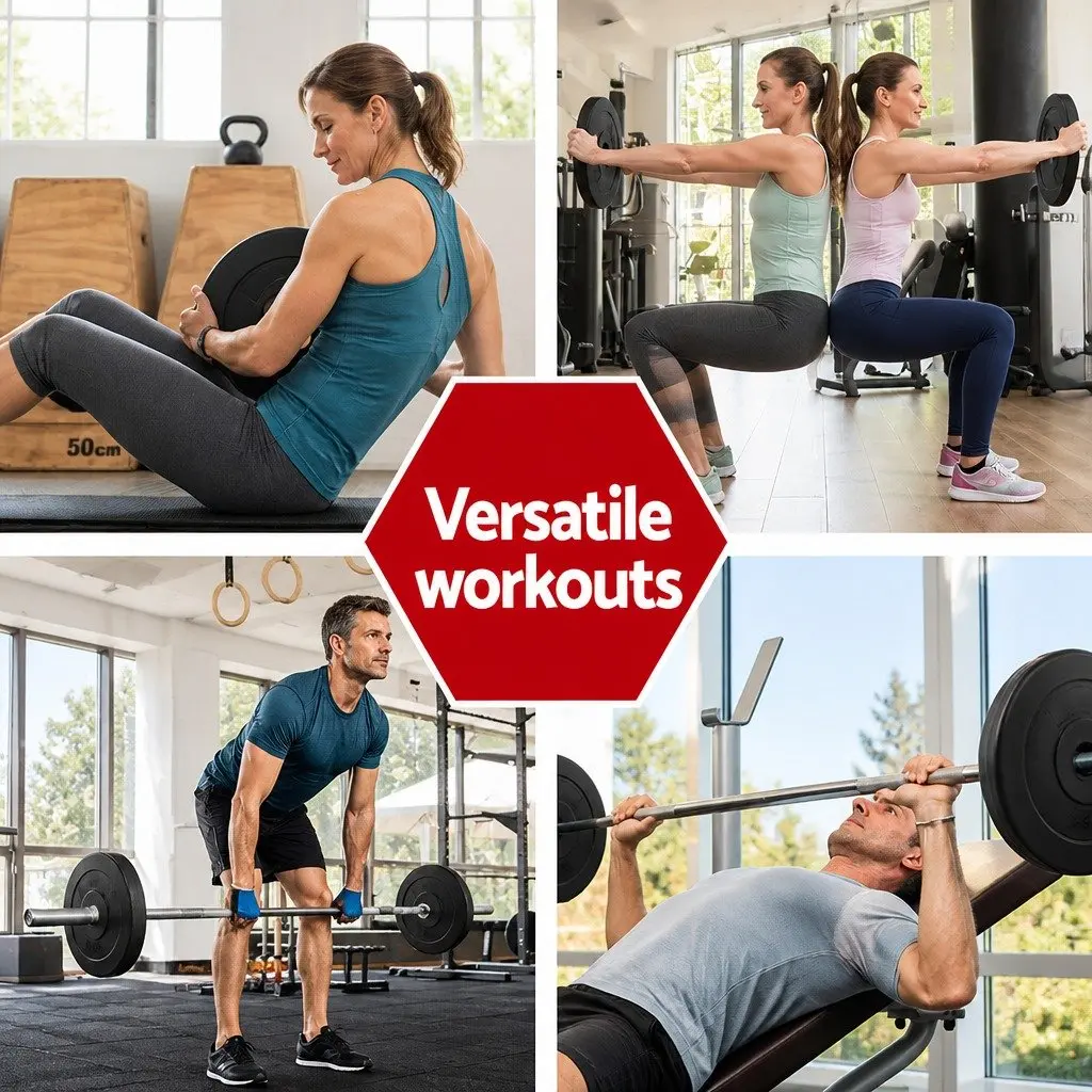 Barbell Weight Plates Set 50kg Home Gym Exercise Standard 31mm Black