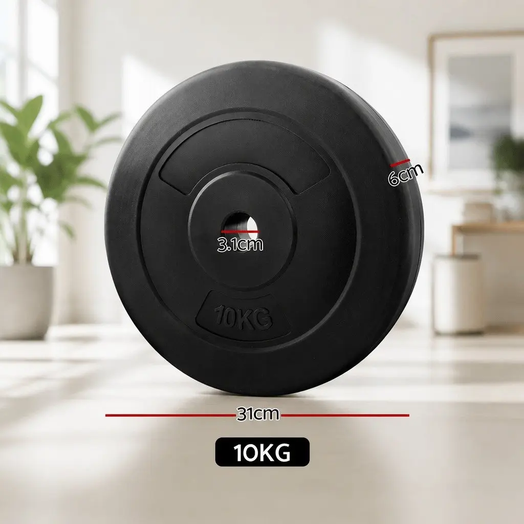 80kg Barbell Weight Plates Standard 31mm Home Gym Free Weights Exercise Set