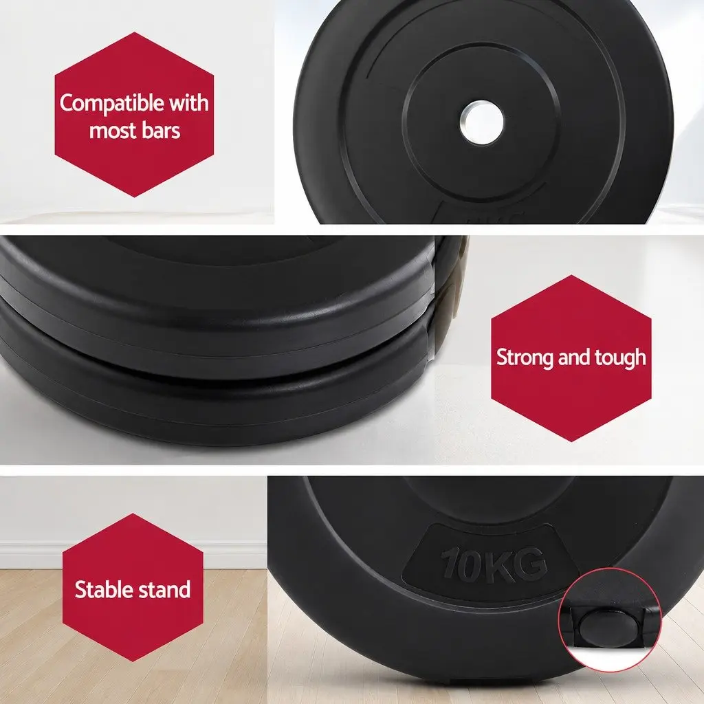 80kg Barbell Weight Plates Standard 31mm Home Gym Free Weights Exercise Set