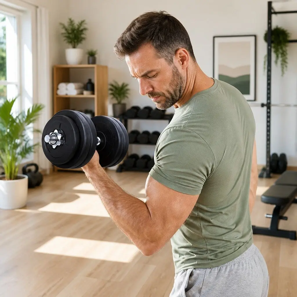 Dumbbell Set 30kg Weight Plates Adjustable Home Gym Fitness Training Equipment