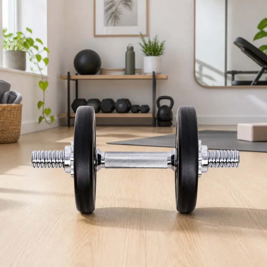 Dumbbell Set Adjustable Weights 15kg Home Gym Fitness Training Black and Silver
