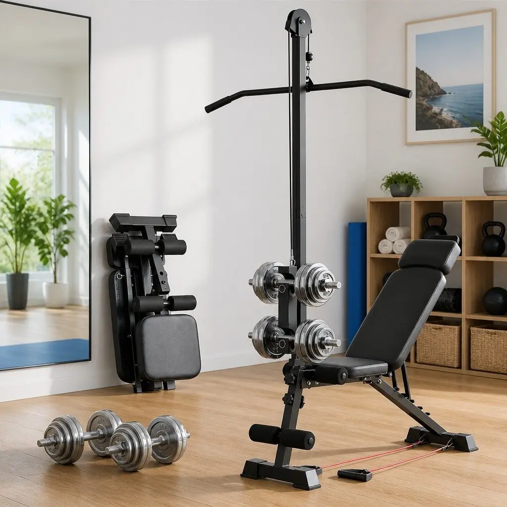 Adjustable Weight Bench Multi-Function Home Gym Training FID Pull Up Black