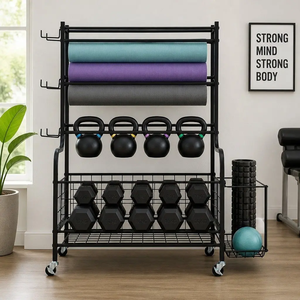 Dumbbell Rack Weight Storage Home Gym Equipment Black Vertical Organizer