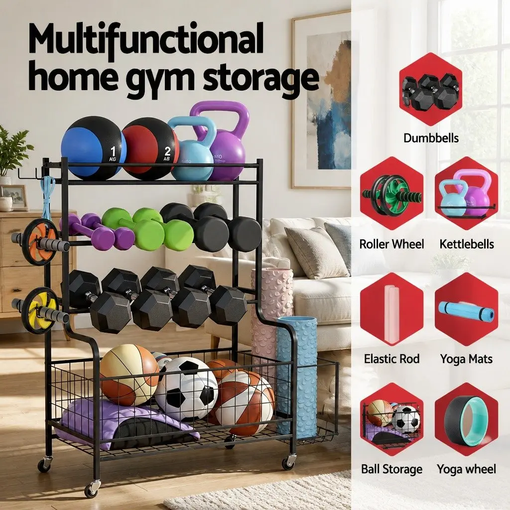 Dumbbell Rack Weight Storage Home Gym Equipment Black Vertical Organizer
