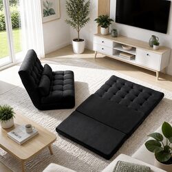 Comfortable Floor Lounge Sofa Bed with Entertainment Unit