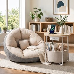 Warm and Practical Floor Lounge Sofa Bed with Coffee Table