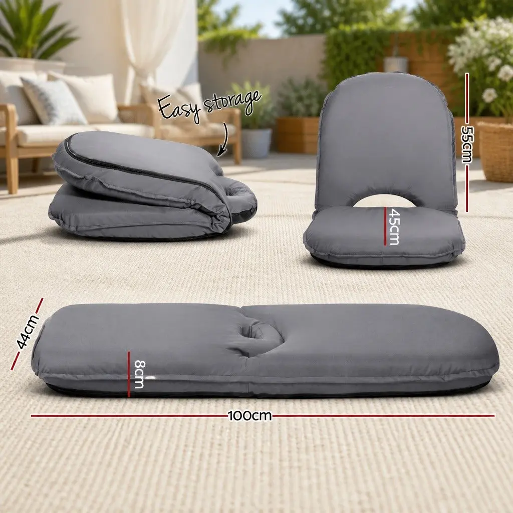 Grey Foldable Lounge Chair for Relaxation