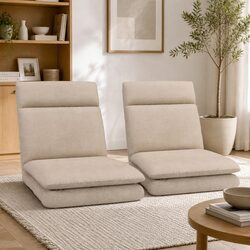 Floor Chair Sofa Recliner Lounge Seat Five Positions Foldable Portable Brown