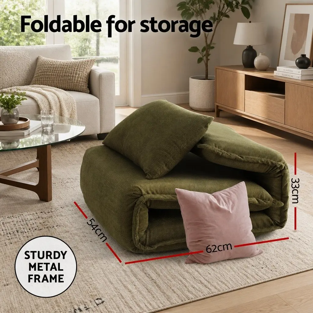 Foldable Green Lounge Sofa Bed