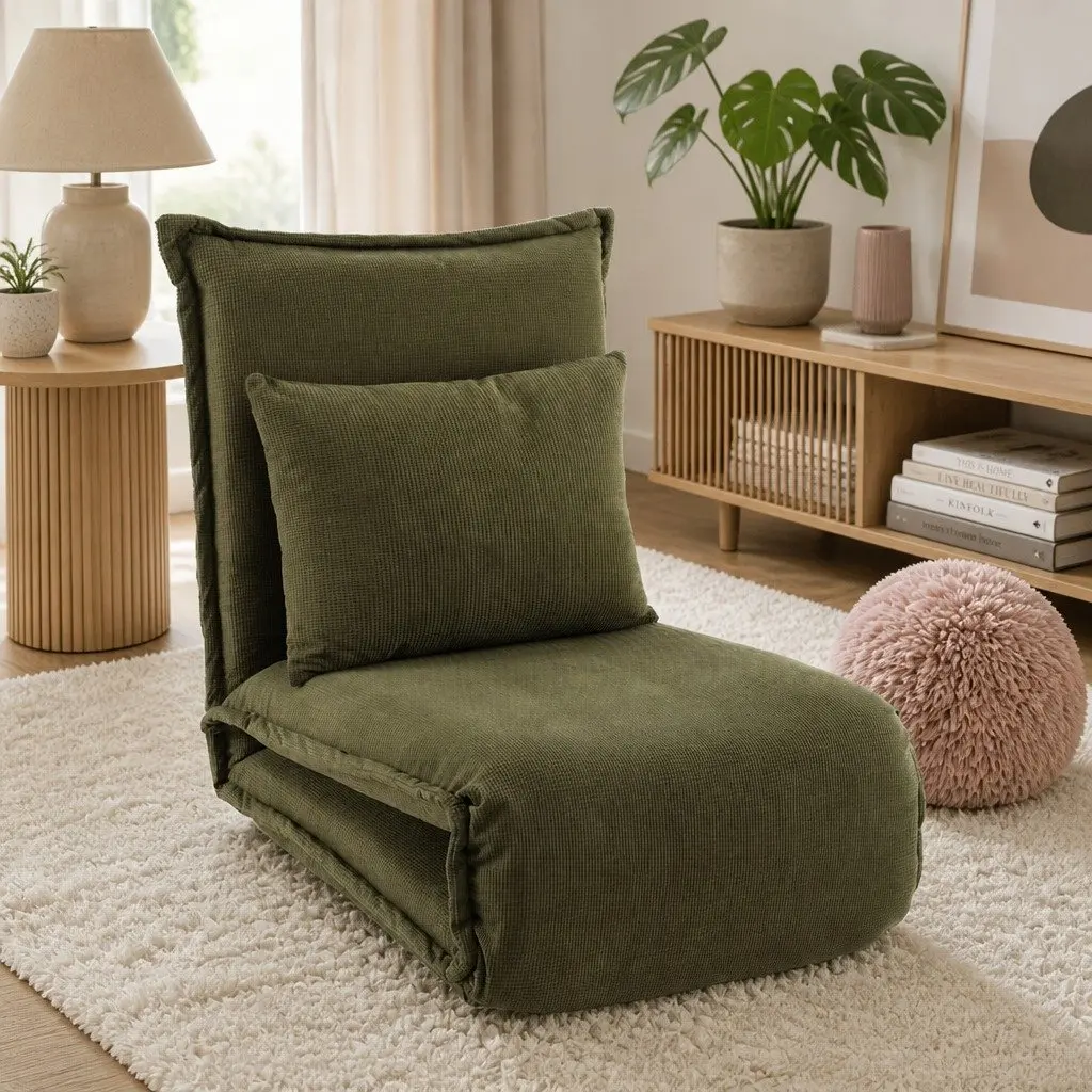 Foldable Green Lounge Sofa Bed