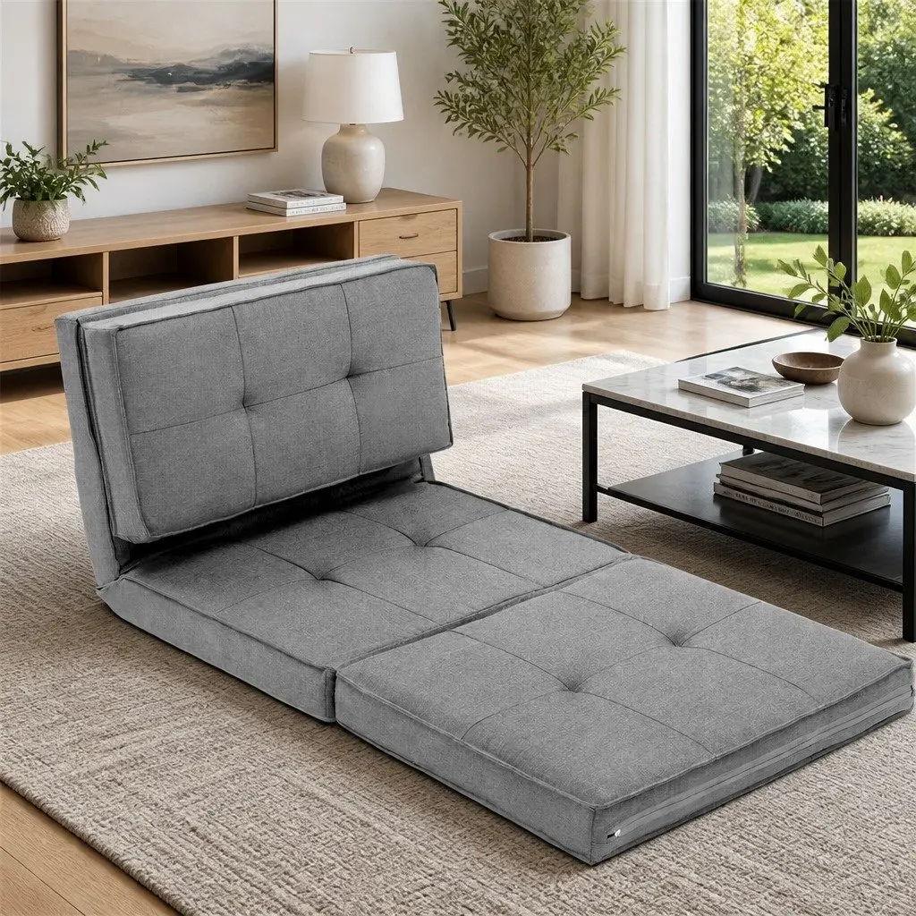 Adjustable Sofa Bed in Light Grey