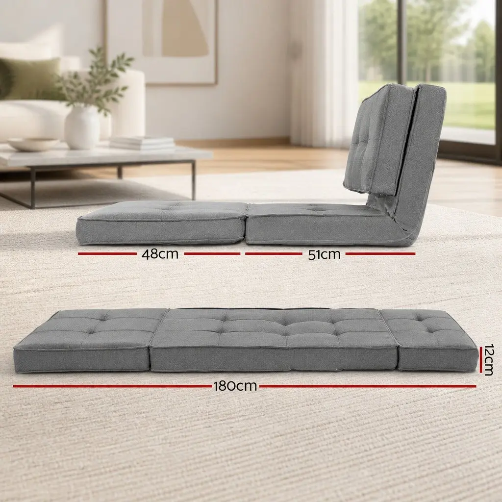 Adjustable Sofa Bed in Light Grey