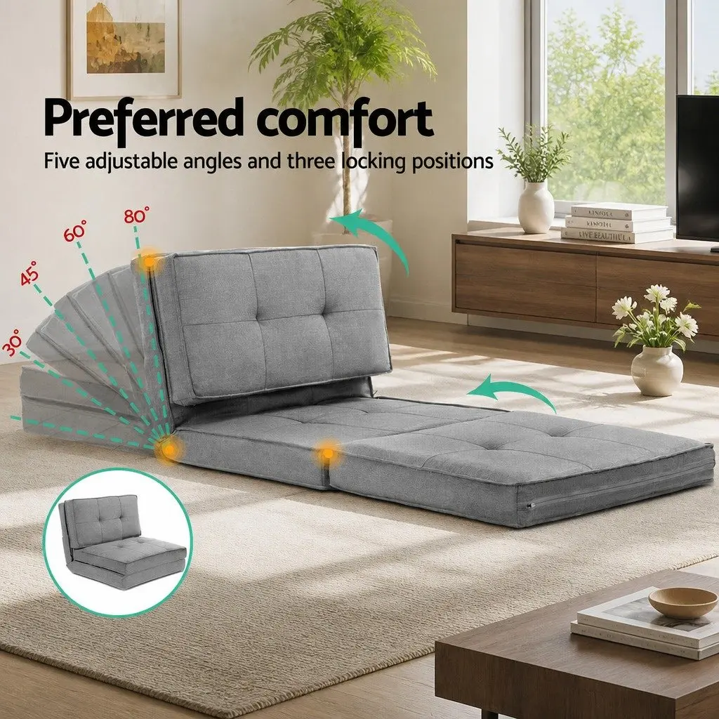 Adjustable Sofa Bed in Light Grey