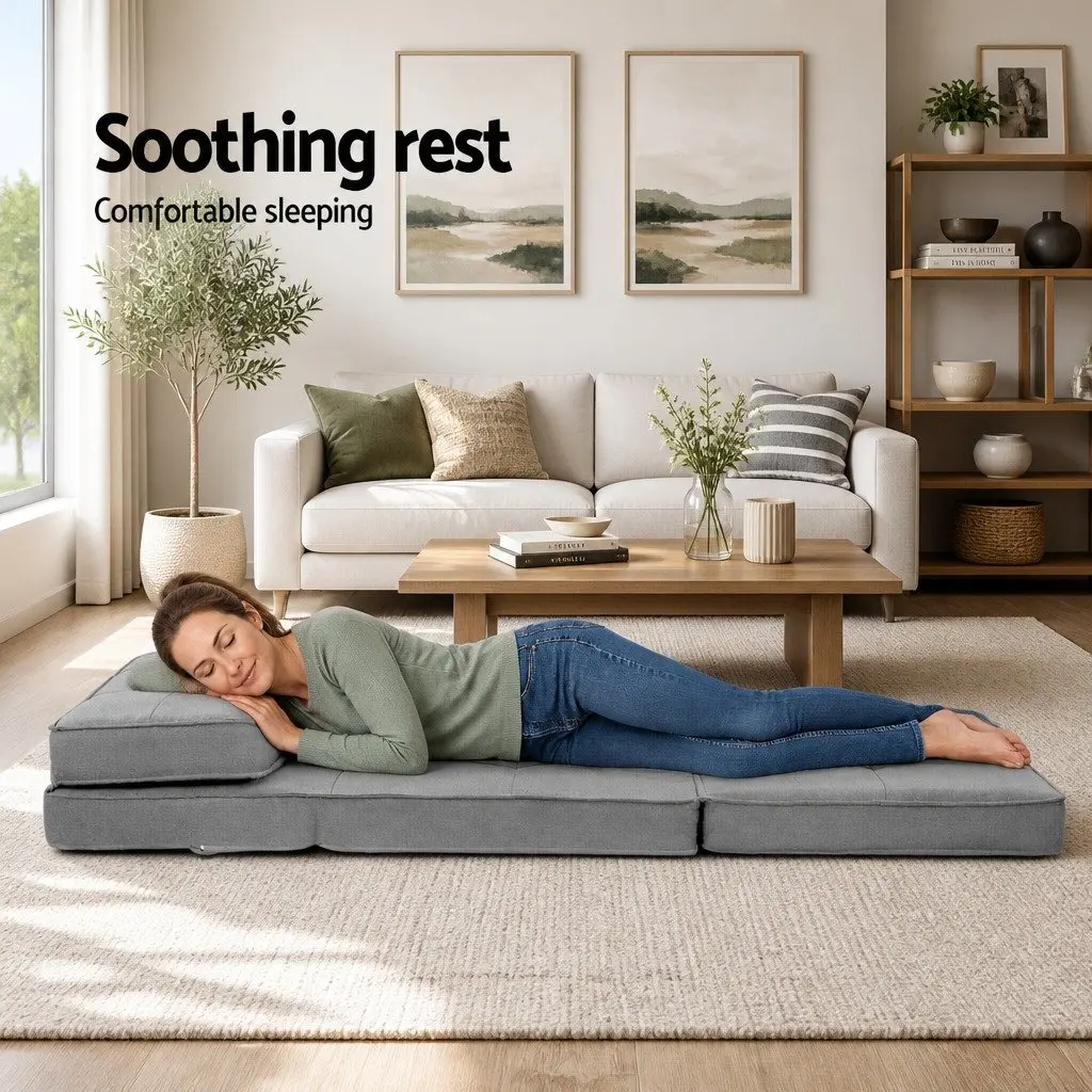 Adjustable Sofa Bed in Light Grey
