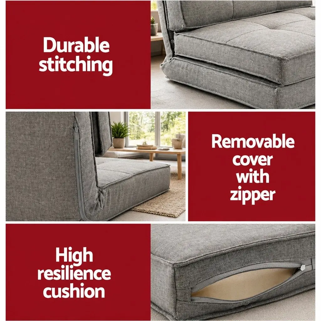 Adjustable Sofa Bed in Light Grey
