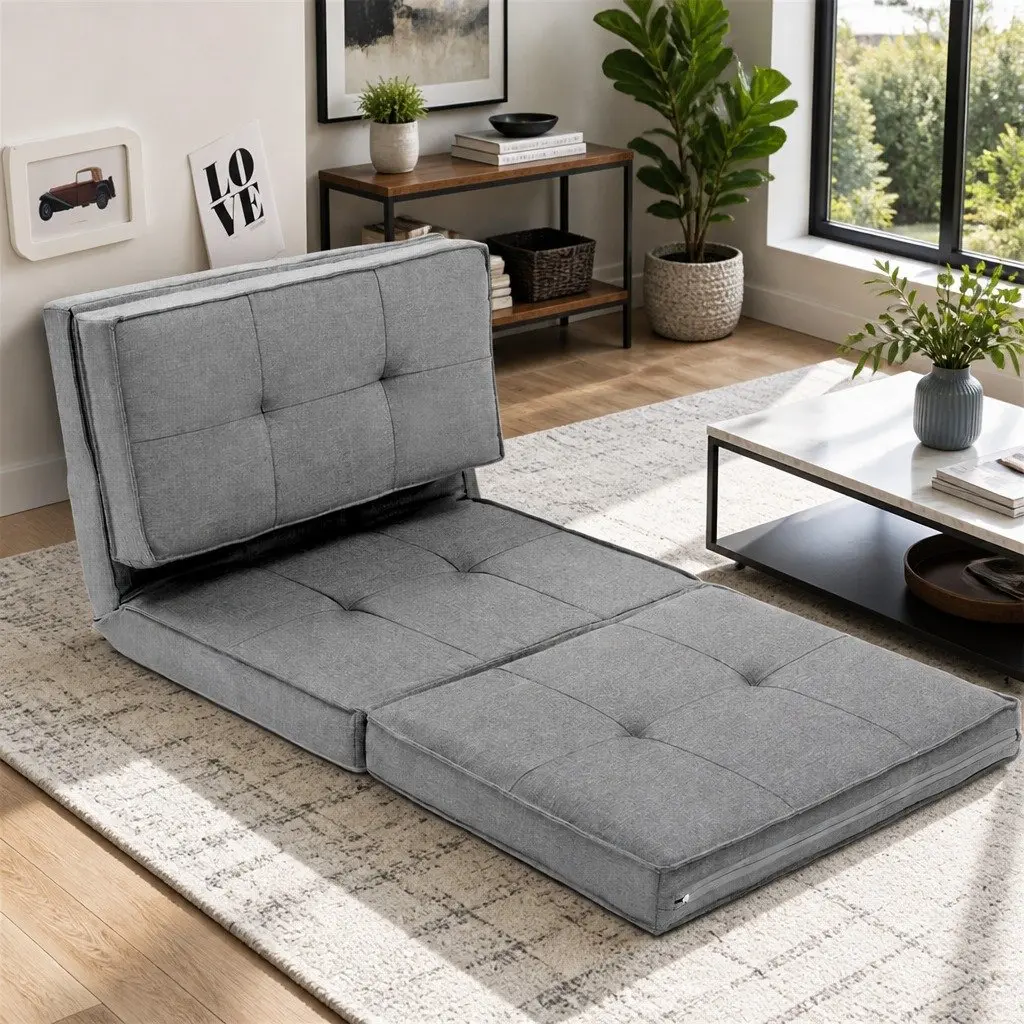 Adjustable Sofa Bed in Light Grey