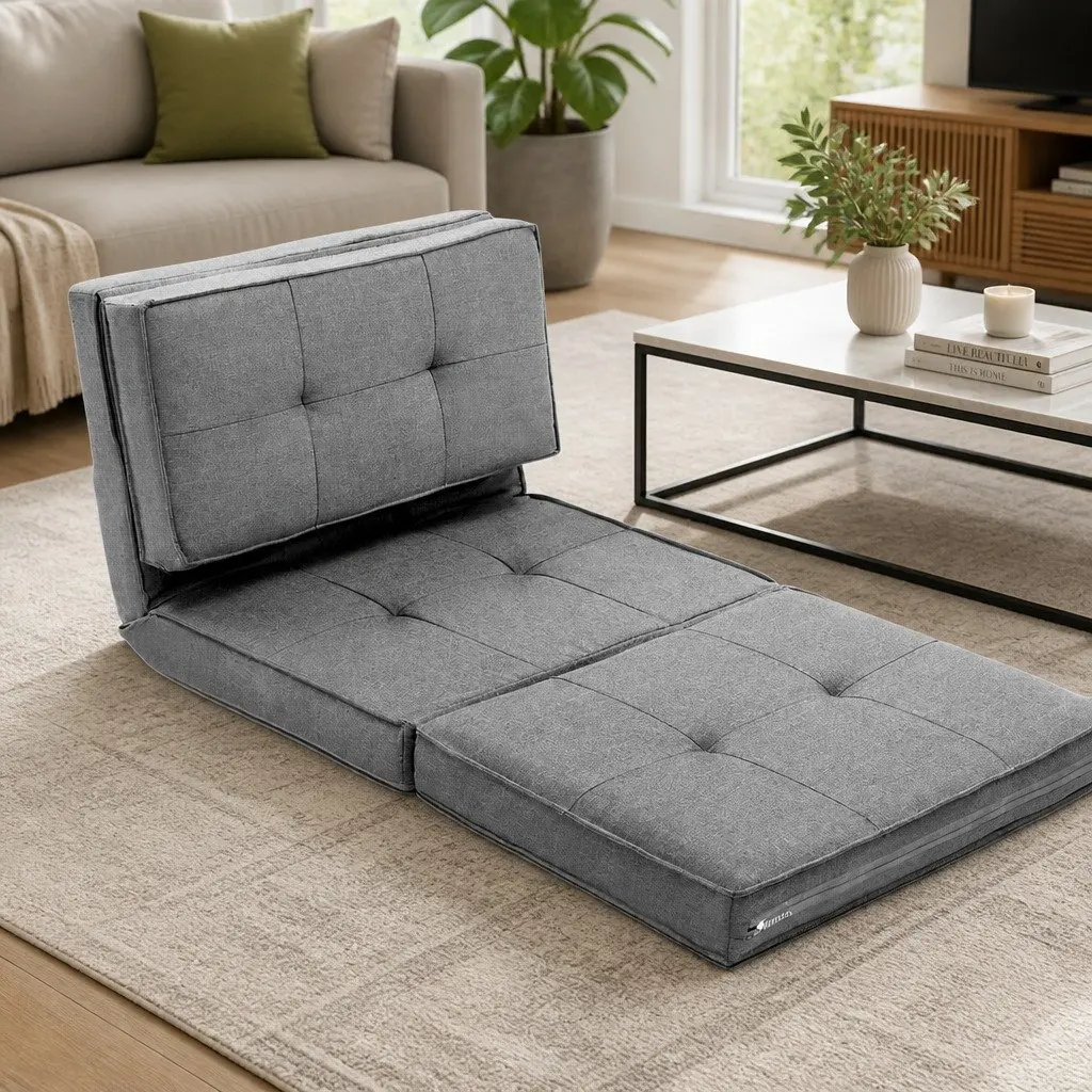 Adjustable Sofa Bed in Light Grey
