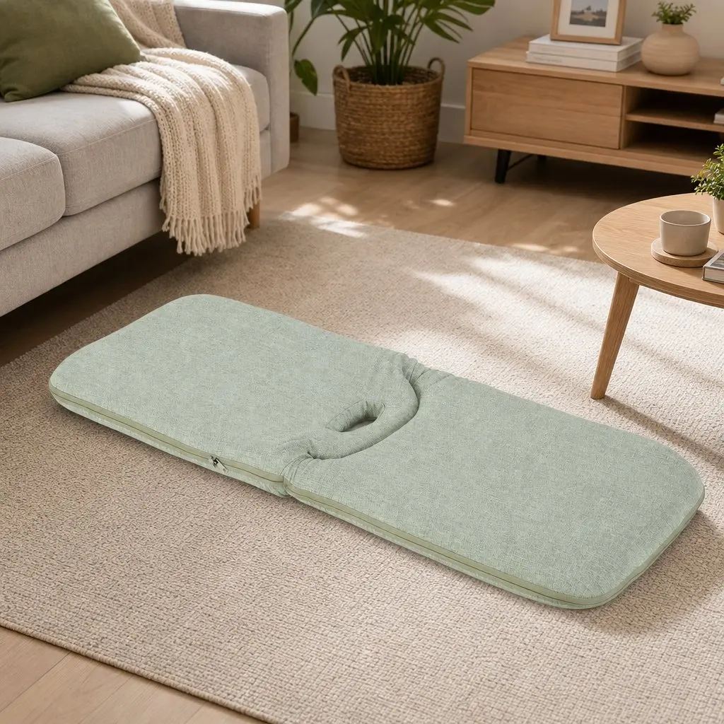 Floor Chair Adjustable 5 Position Green Foldable Single Seat for Living Room Gaming Meditation