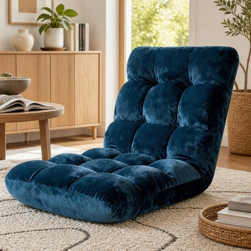 Adjustable Lounge Chair in Navy Blue