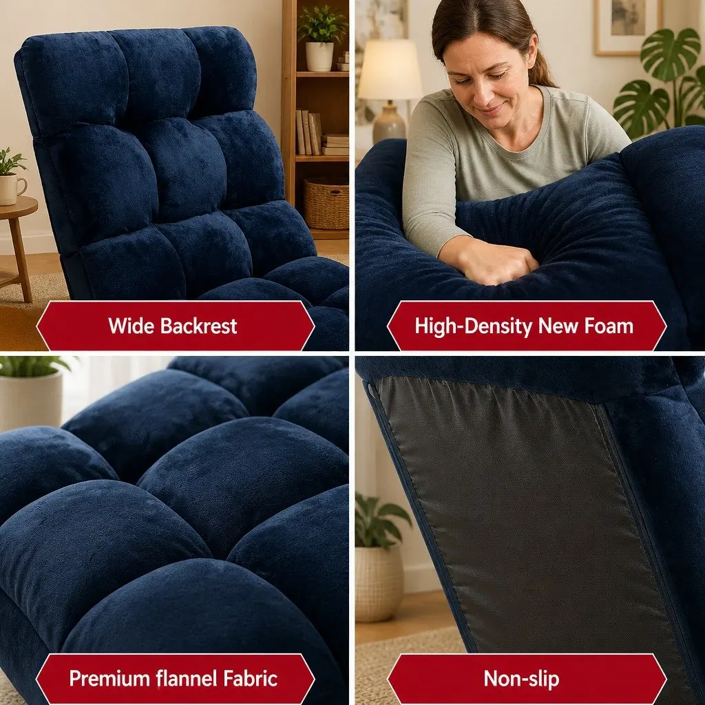 Adjustable Lounge Chair in Navy Blue