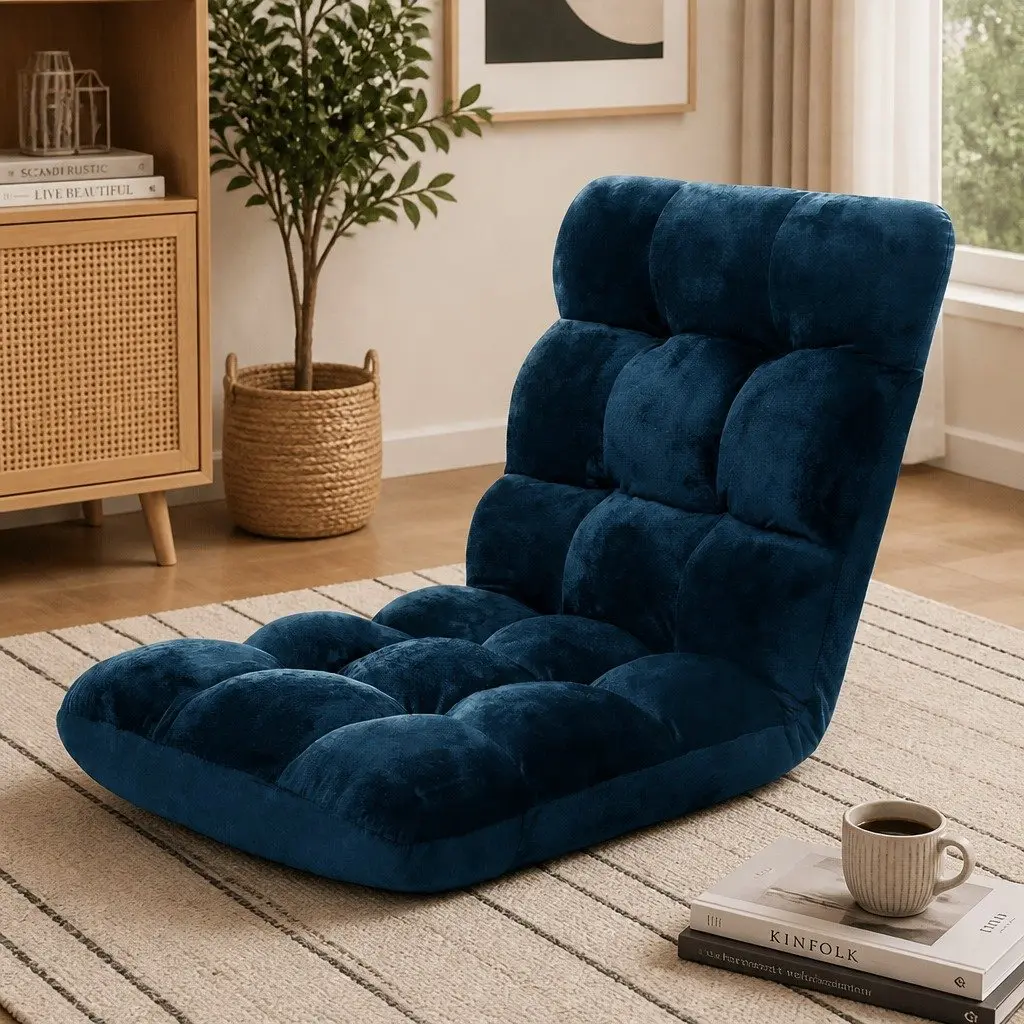 Adjustable Lounge Chair in Navy Blue