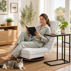 Comfort and Value in a Floor Lounge Chair and C-Table Set