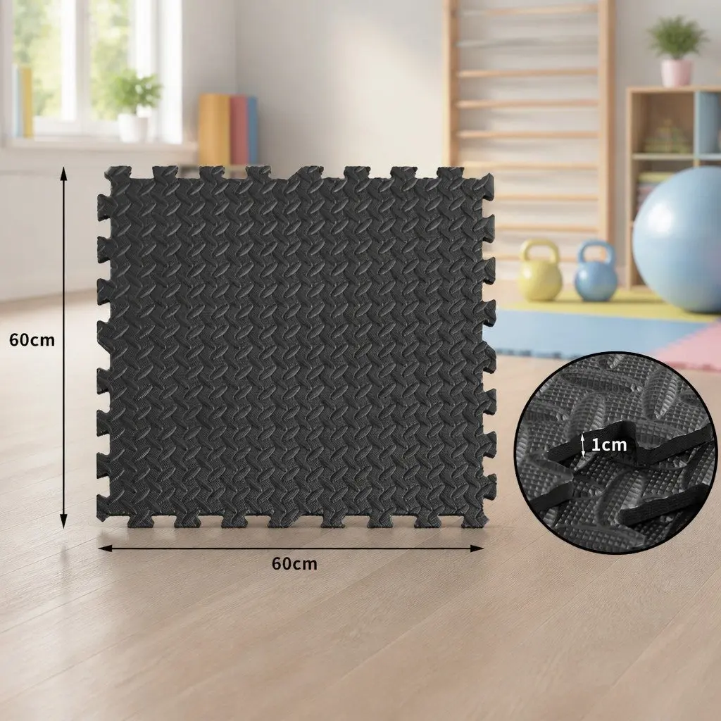 EVA Foam Mat 12Pcs Gym Floor Interlocking Tiles Shock-proof Noise Reduction Soft
