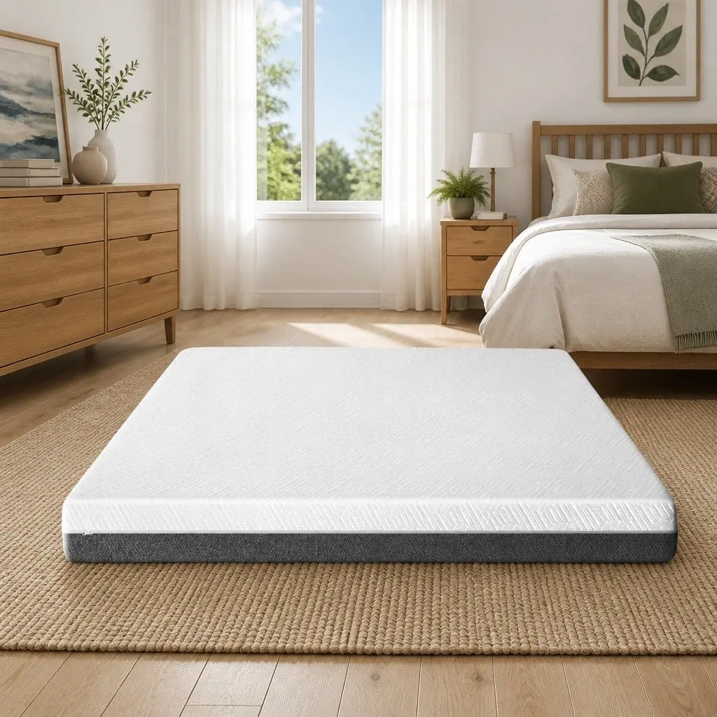 Memory Foam Mattress Double 15cm Cool Gel Egg Crate Soft Support White Grey