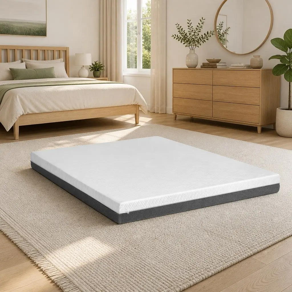 Memory Foam Mattress King Size Cool Gel 15cm Dual Firmness Hypoallergenic White Grey