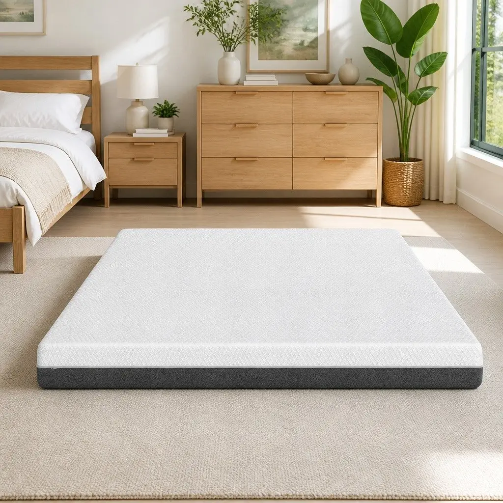 Memory Foam Mattress King Size Cool Gel 15cm Dual Firmness Hypoallergenic White Grey