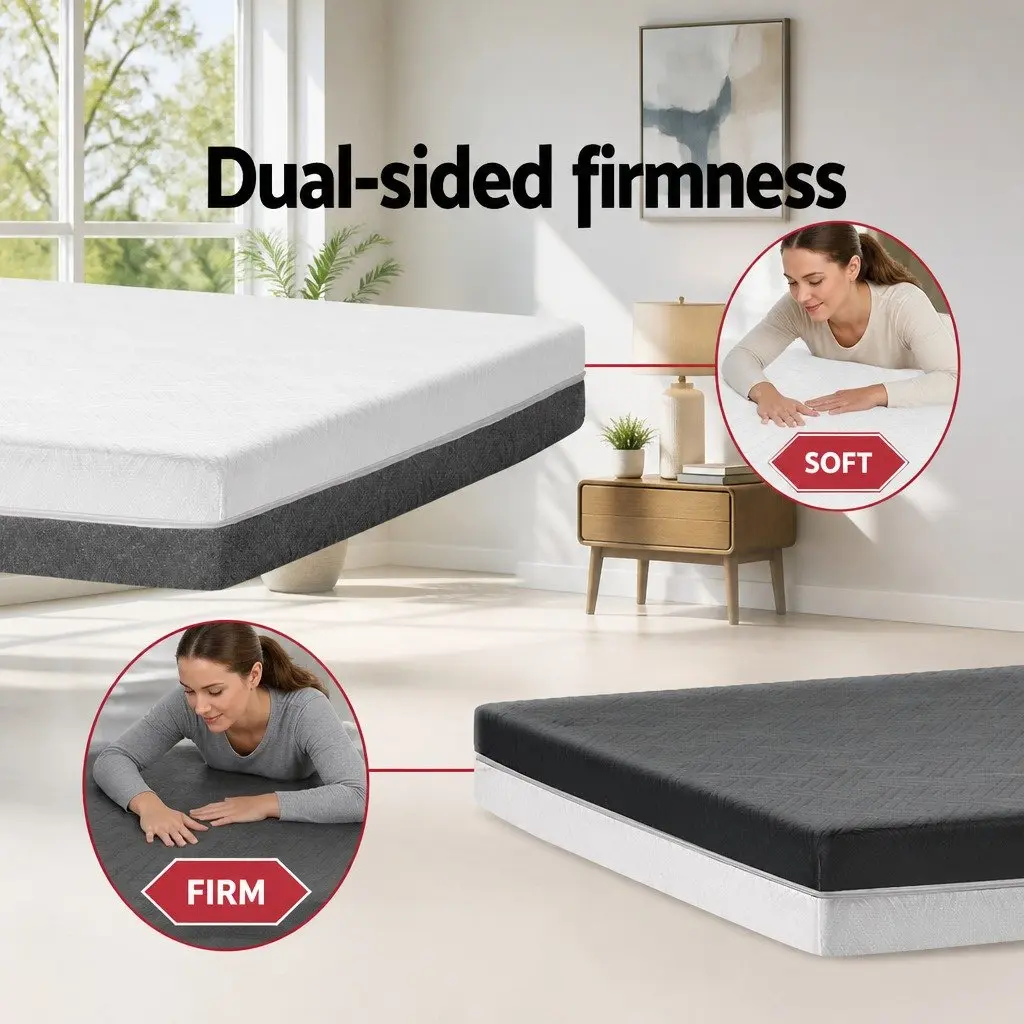 Memory Foam Mattress Single 15cm Cool Gel Pressure Relief Supportive White or Grey