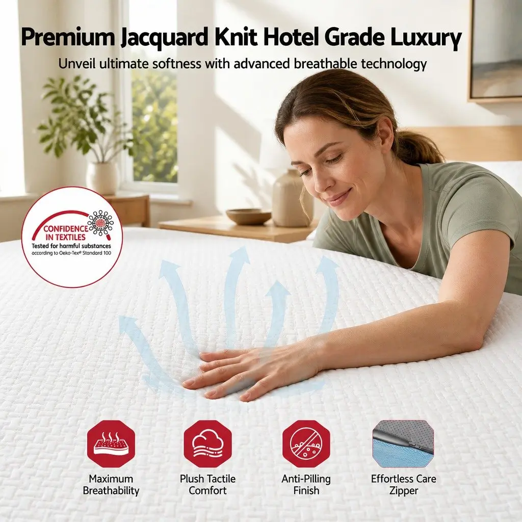 Memory Foam Mattress Cooling Gel Medium Firm Double 22cm White Blue