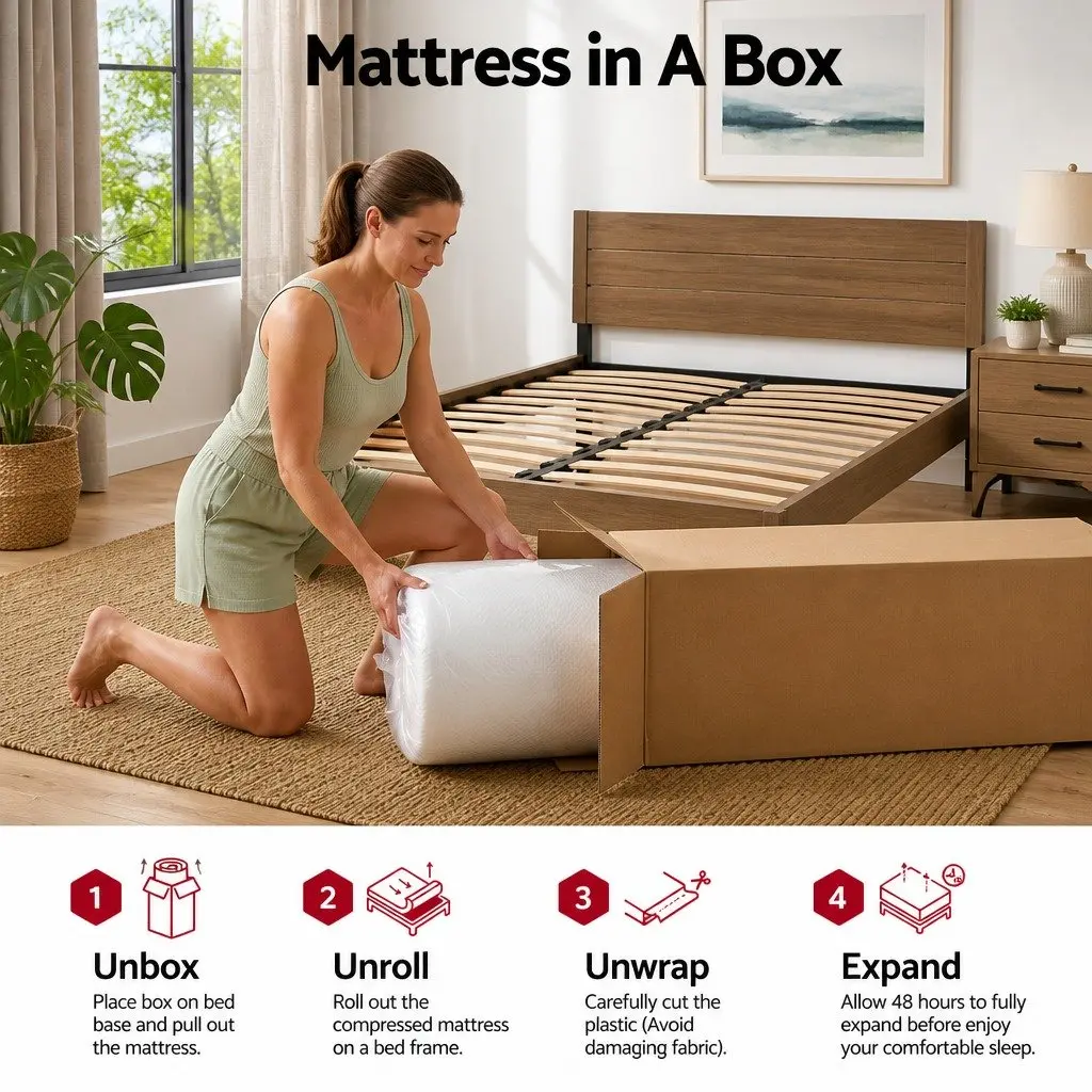 Memory Foam Mattress Cooling Gel Medium Firm Double 22cm White Blue