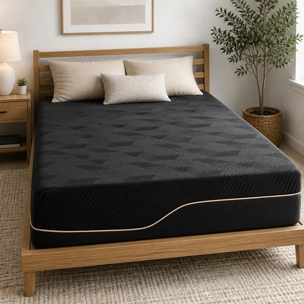 Cooling Memory Foam Mattress King Single 30cm Medium Firm Gel Black