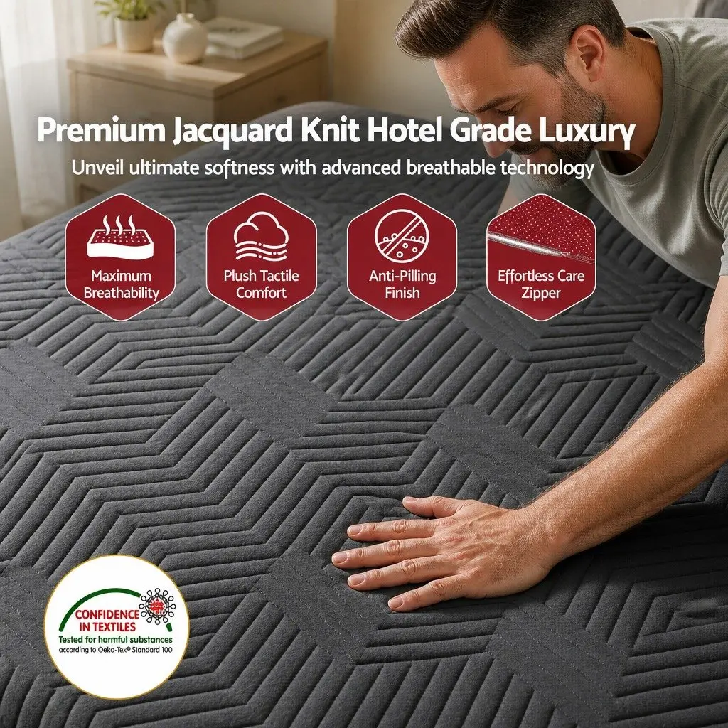 Cooling Memory Foam Mattress King Single 30cm Medium Firm Gel Black