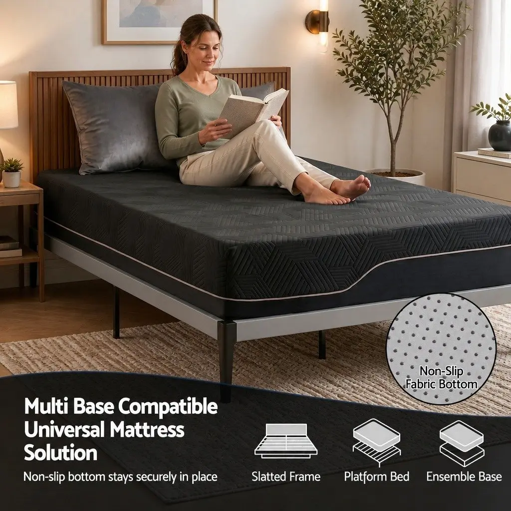Cooling Memory Foam Mattress King Single 30cm Medium Firm Gel Black