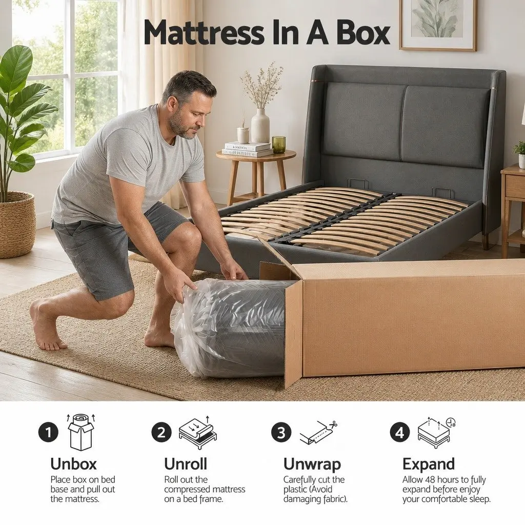 Cooling Memory Foam Mattress King Single 30cm Medium Firm Gel Black