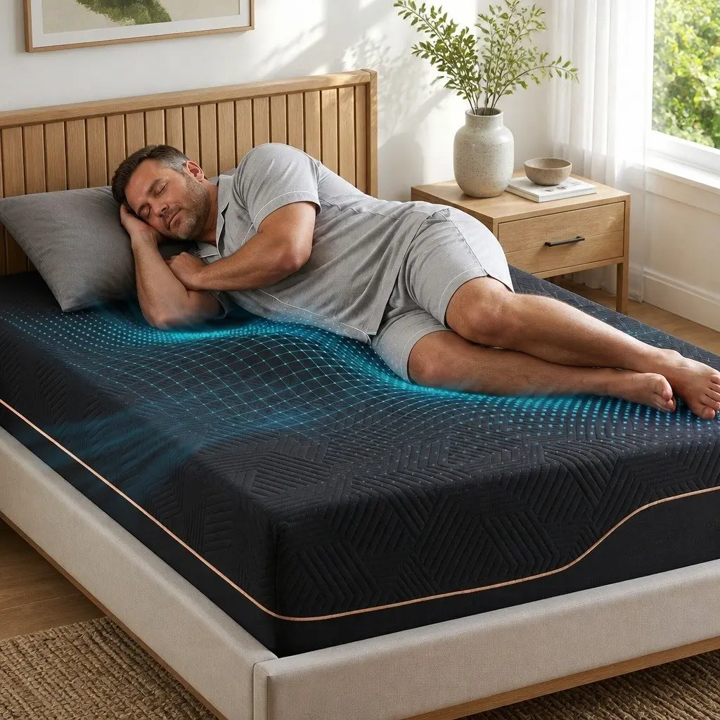 Single Memory Foam Mattress 30cm Cooling Gel Medium Firm Black