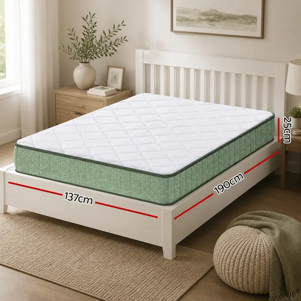 Double Mattress Memory Foam Cooling Gel Infused 25cm Charcoal Green