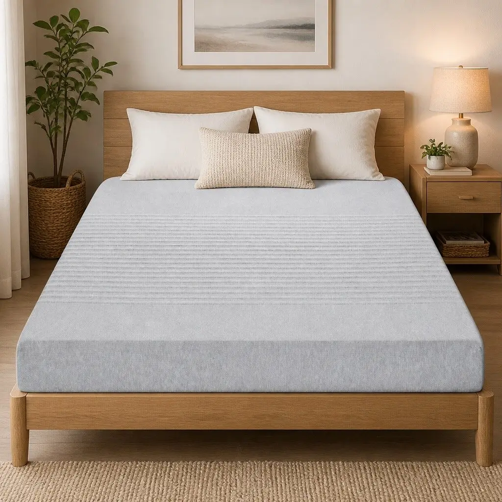 Memory Foam Mattress 15cm Bamboo Cover Grey Cooling Gel 7 Zone Support King Size