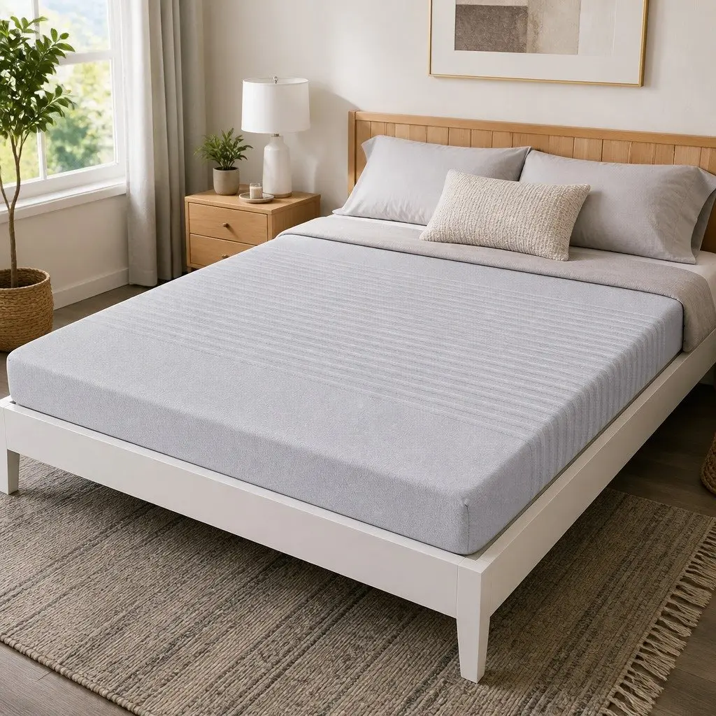 Memory Foam Mattress 15cm Bamboo Cover Grey Cooling Gel 7 Zone Support King Size