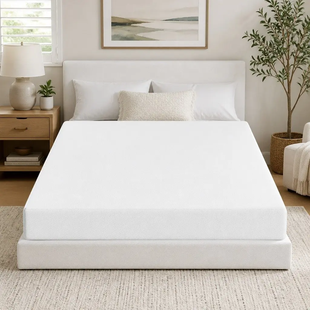 Double Mattress Memory Foam 20cm Medium Firm Cooling Gel White