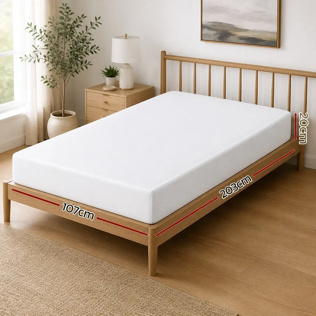 King Single Mattress 20cm Memory Foam Adaptive Comfort White