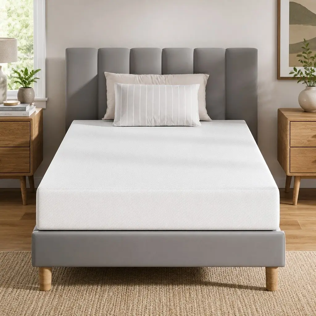 Single Mattress Memory Foam 20cm Medium-Firm Support Cooling Gel White